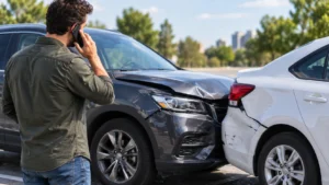 Collision vs UMPD after a minor accident with two damaged cars